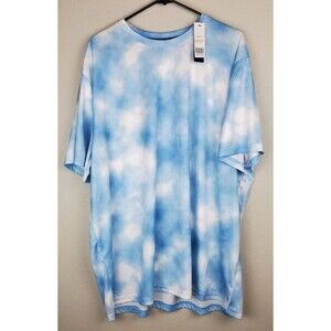 NWT ZELOS Men's 2XLT Short Sleeve Tie Dye T-Shirt Powder Blue